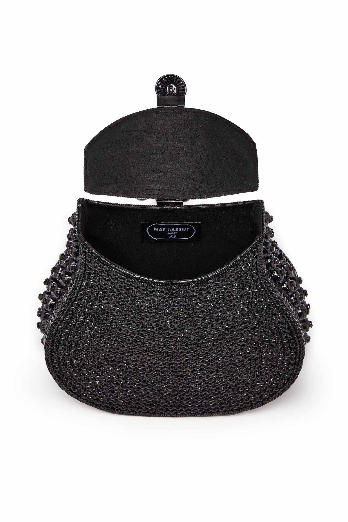 All That Glitters-Nimmi Crystal Pearl Purse -Midnight Black thumbnail 3