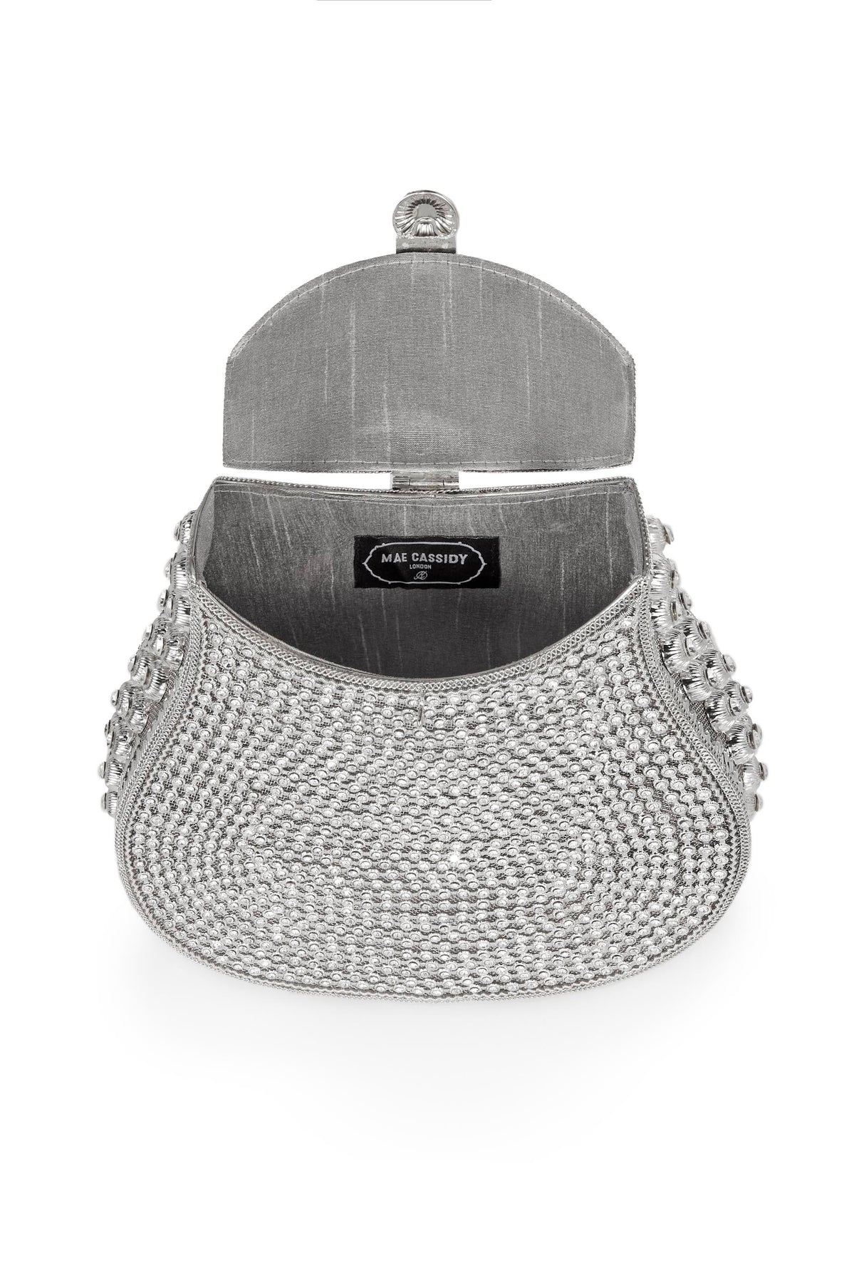 All That Glitters-Nimmi Crystal Pearl Purse -Silver thumbnail 3