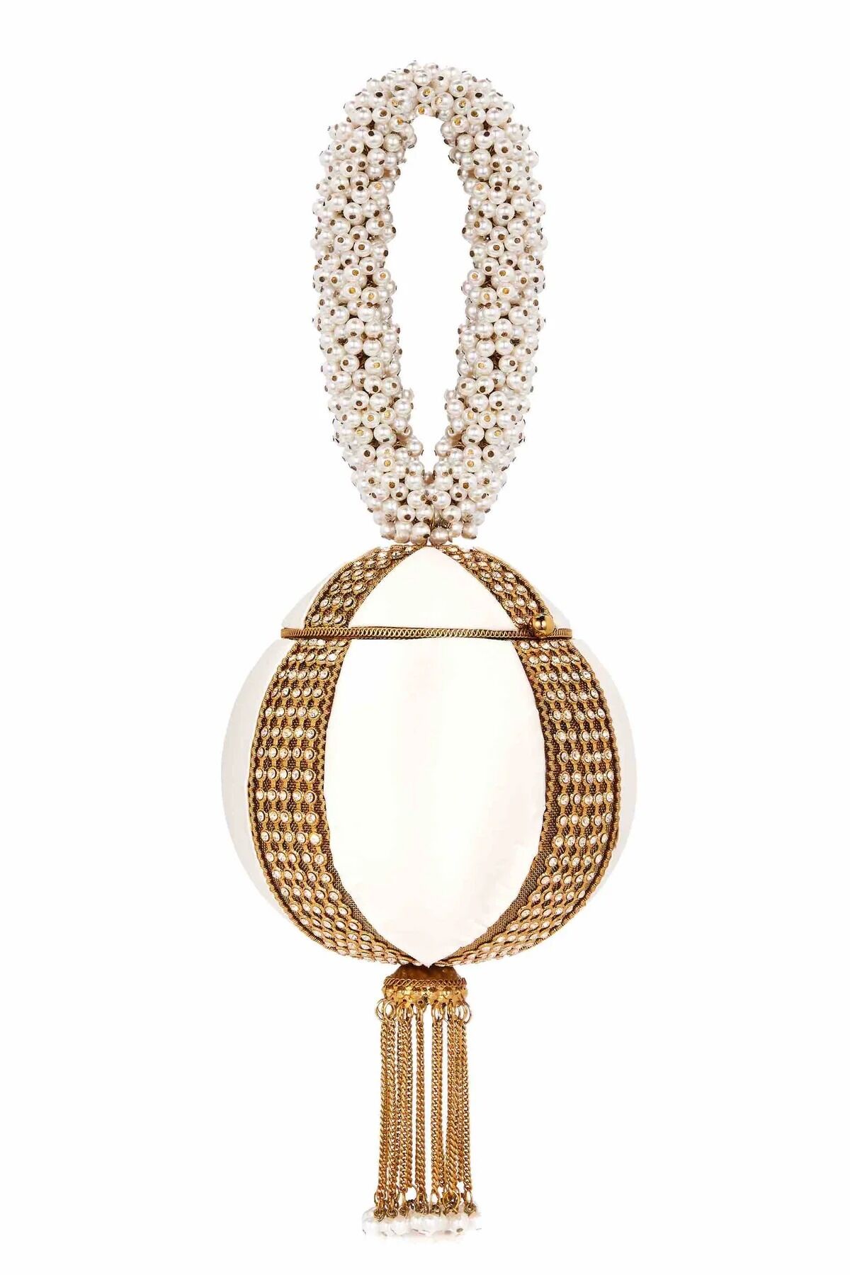 Babi Jewel Sparkling Champagne Pearl Bracelet -Bridal -Gold & Off-White