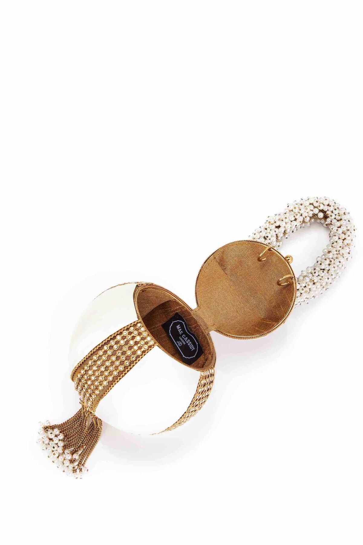 Babi Jewel Sparkling Champagne Pearl Bracelet -Bridal -Gold & Off-White thumbnail 4