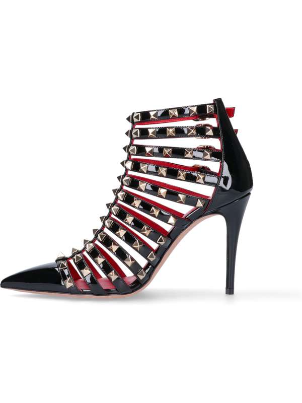 Rockstud Patent-Leather Ankle Boots