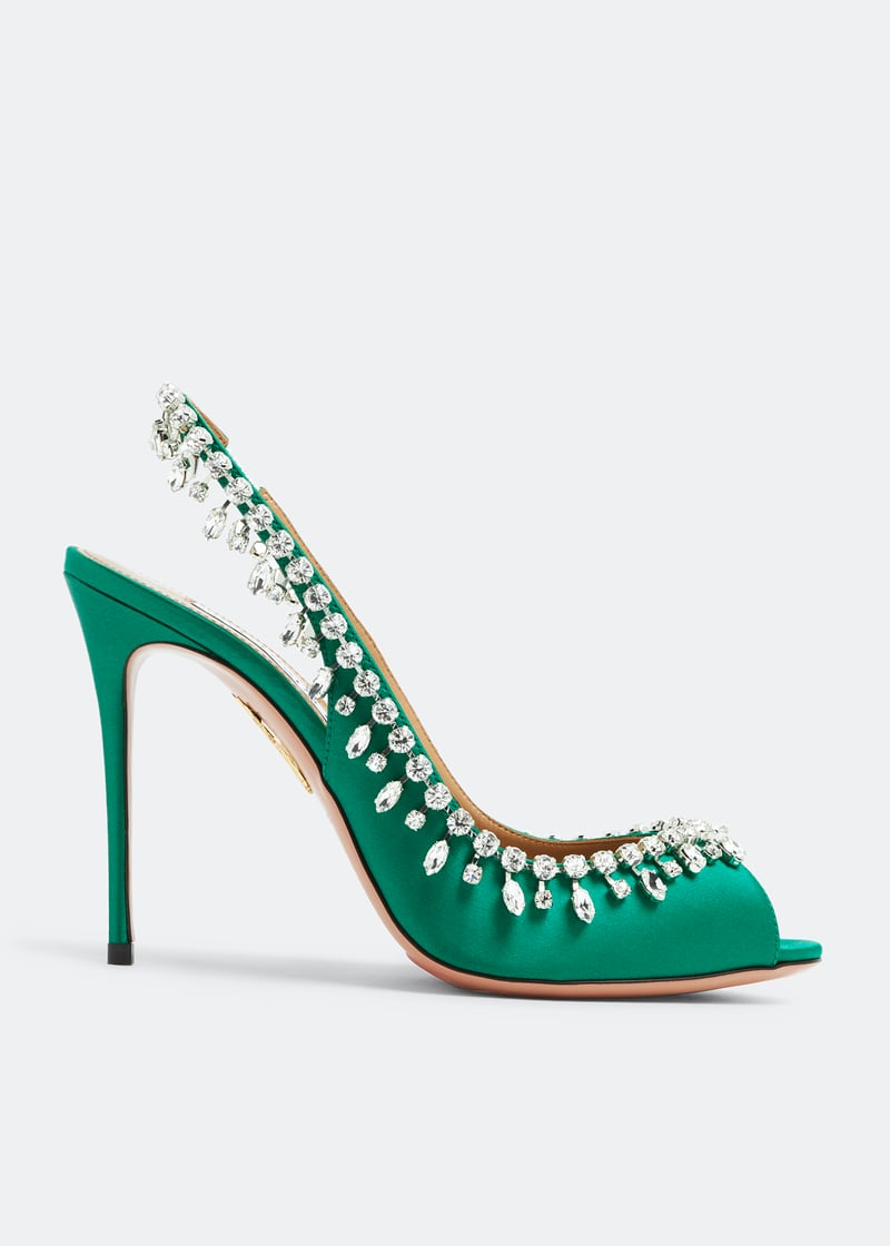 Temptation crystal 105 sandals-GREEN