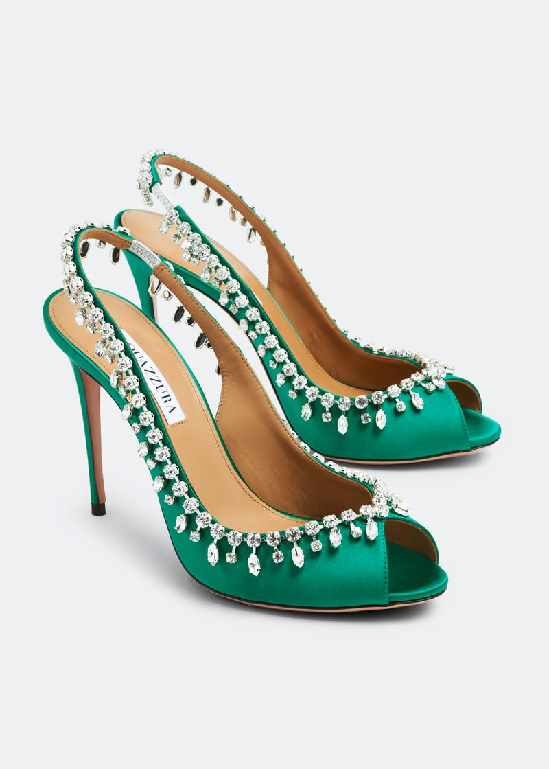 Temptation crystal 105 sandals-GREEN