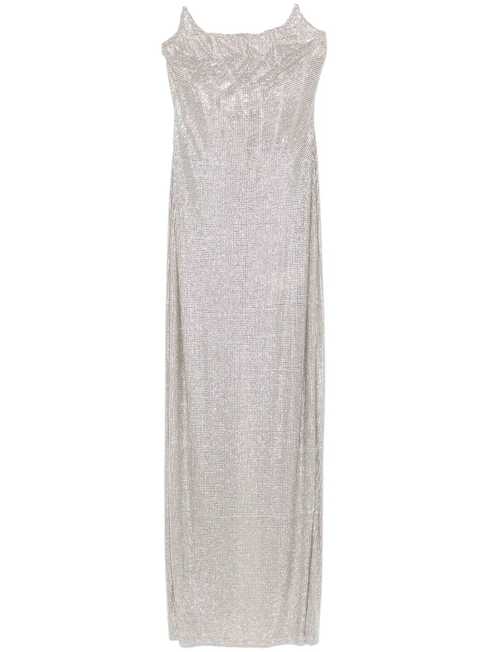 robe-bustier longue à ornements en cristal