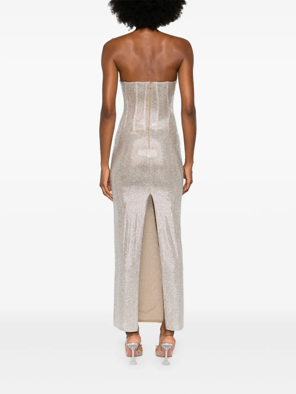 robe-bustier longue à ornements en cristal thumbnail 4