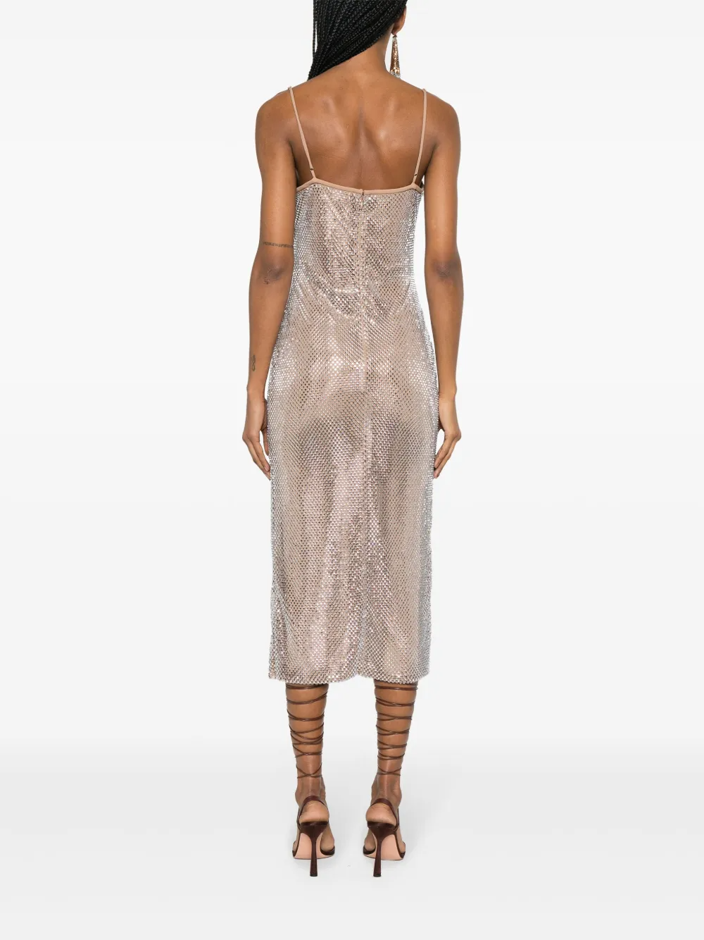 MIDI DRESS STUDED WITH SQUARE CRYSTALS thumbnail 4