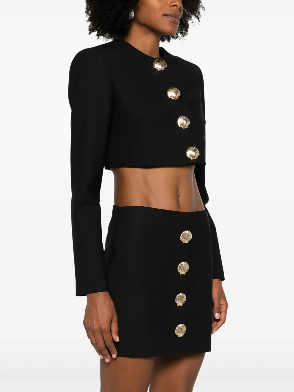 CROPPED JACKET WITH SEA SHELL PIN DEALLING  thumbnail 3