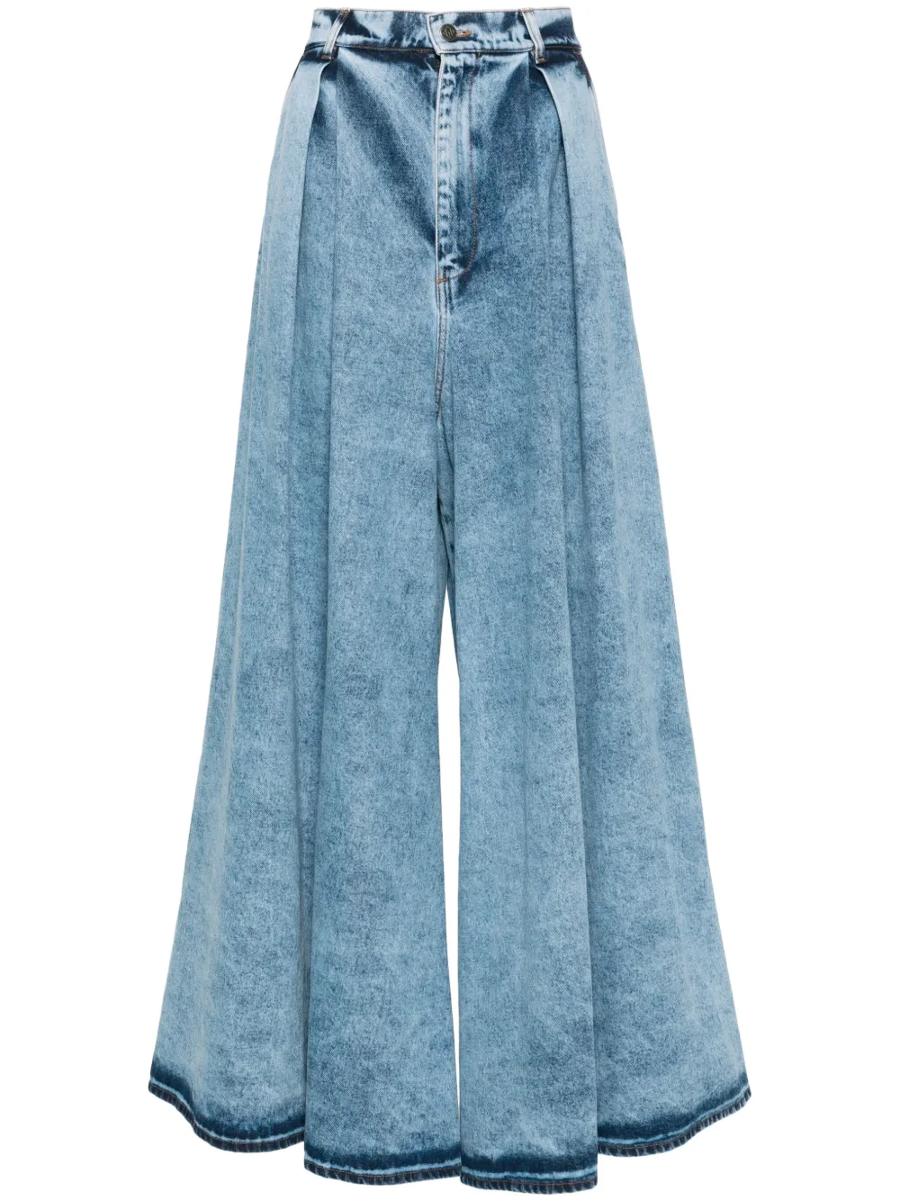 MAXI PANTS IN MARBLED DENIM 