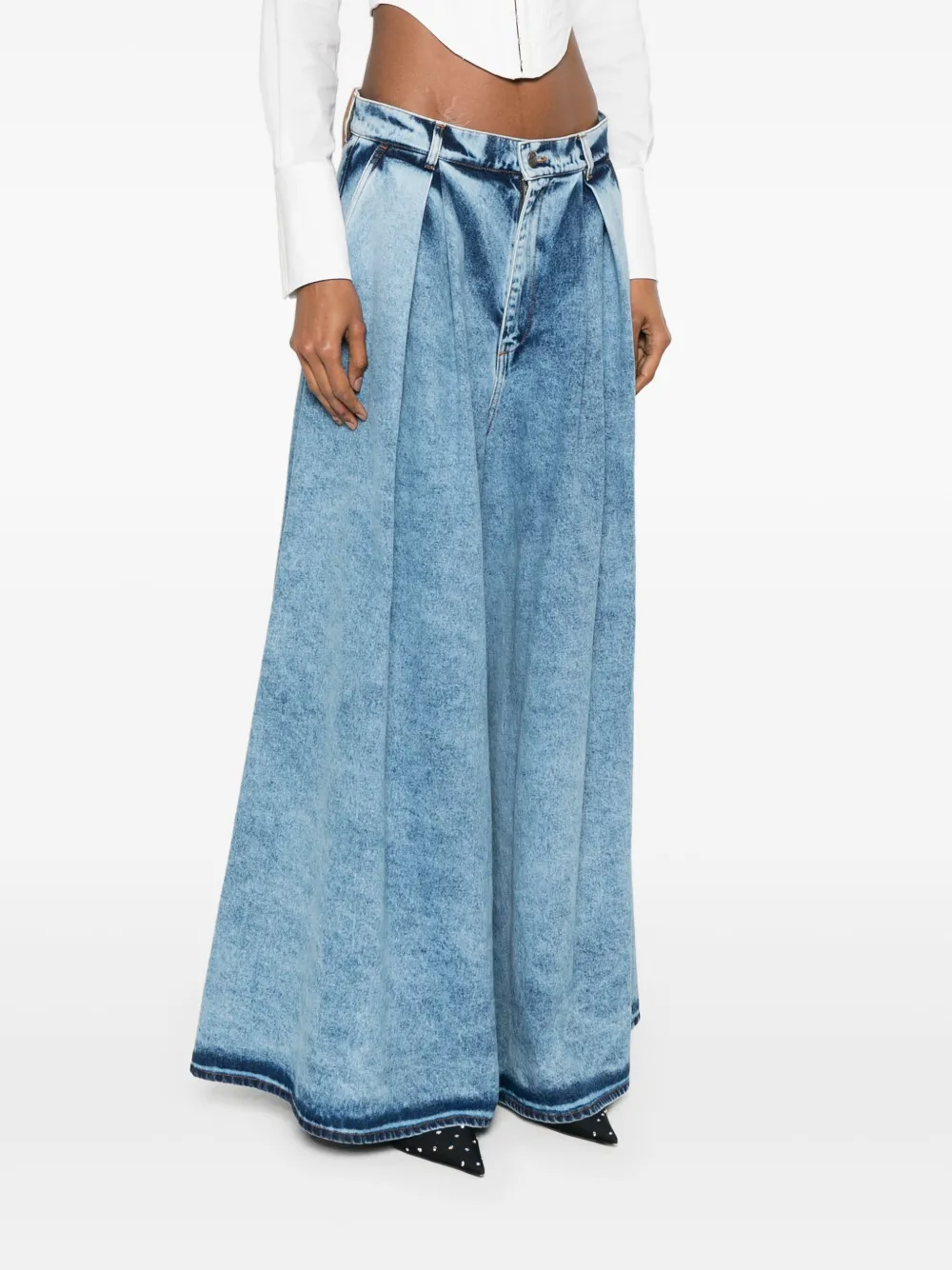 MAXI PANTS IN MARBLED DENIM  thumbnail 3
