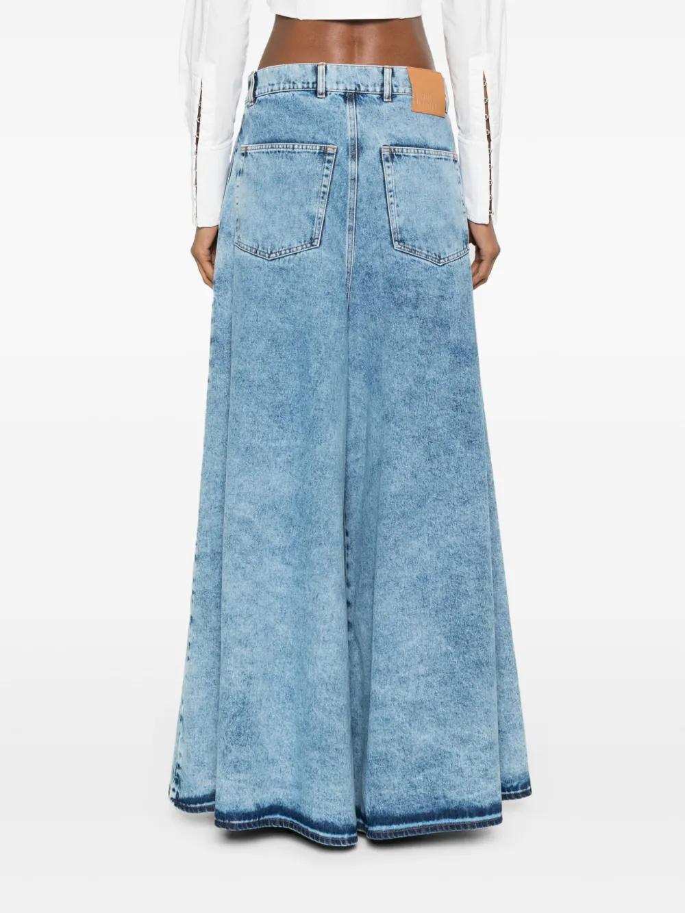 MAXI PANTS IN MARBLED DENIM  thumbnail 4