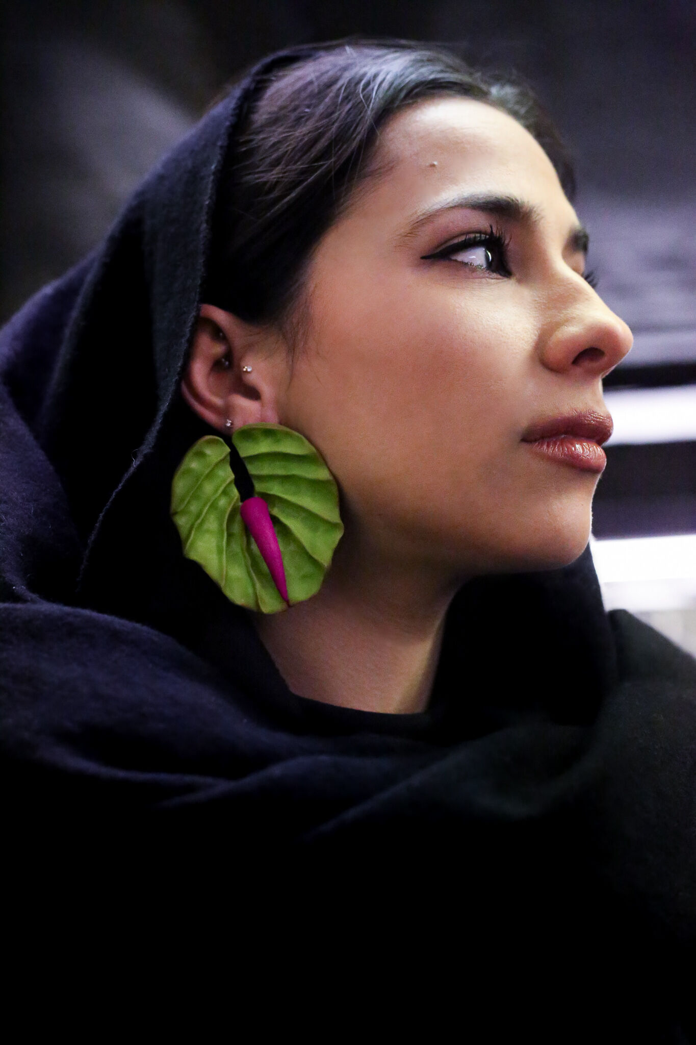 Anthurium -Boucles d’oreilles statement