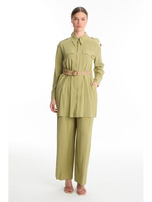 Poche détaillée beige Double Set