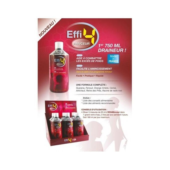 EFFi 4 Minceur, Efficace 4 Jours, Aromes Framboise - 750ml thumbnail 3