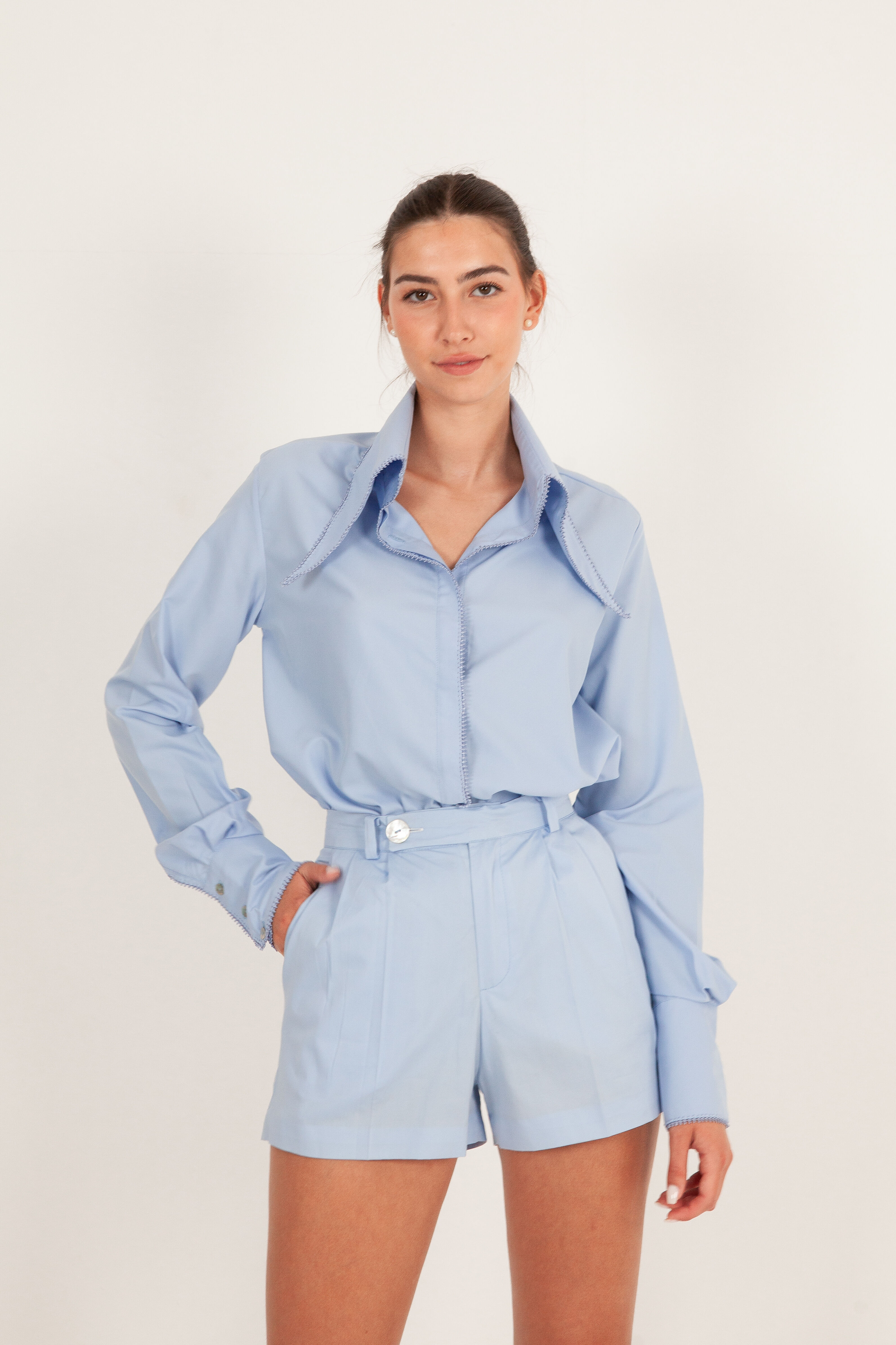 Short en popeline de coton 