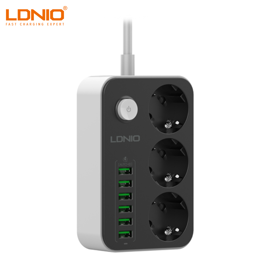 Multiprise – 3 Prises Secteur EU + 6 Ports USB – Sécurité & Charge Rapide