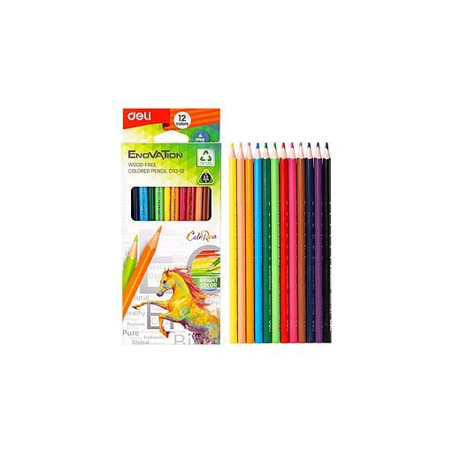 Crayons de couleur de 12 Long Deli