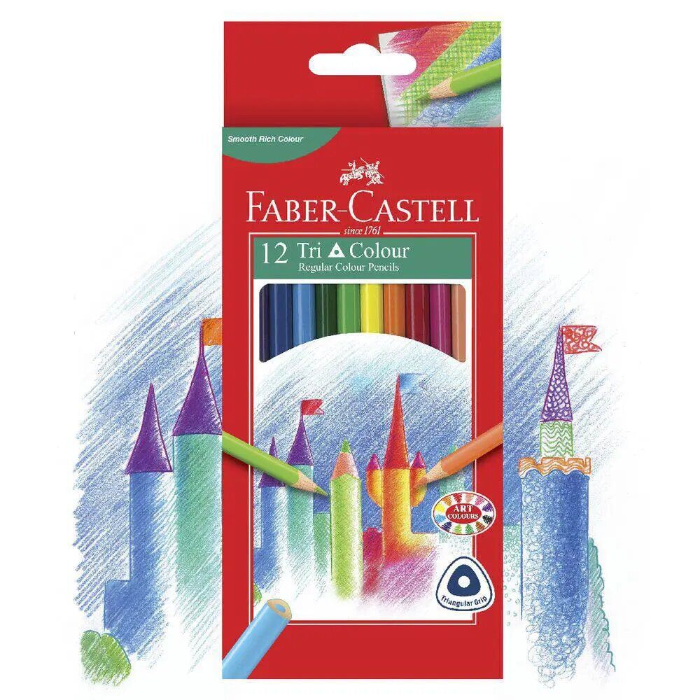 Crayons de couleur de 12 Long Faber-Castell  