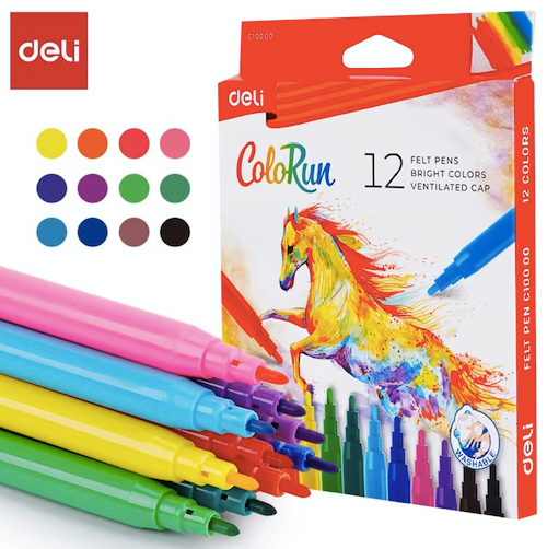 Feutres de coloriage de 12 Deli 
