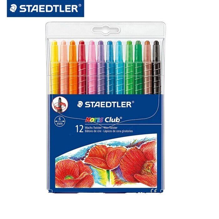 Batons de cire dans un étui PVC de 12 Staedtler 