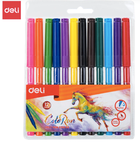 Feutres de coloriage de 12 Deli Boite en plastique 