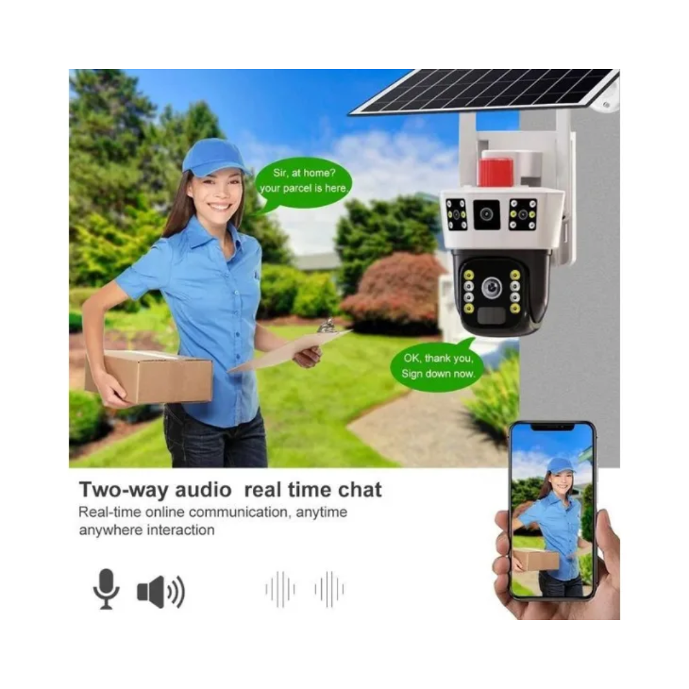 Caméra Solaire 4g Sans Fil 3 Lens 6k 12mp V380 Pro