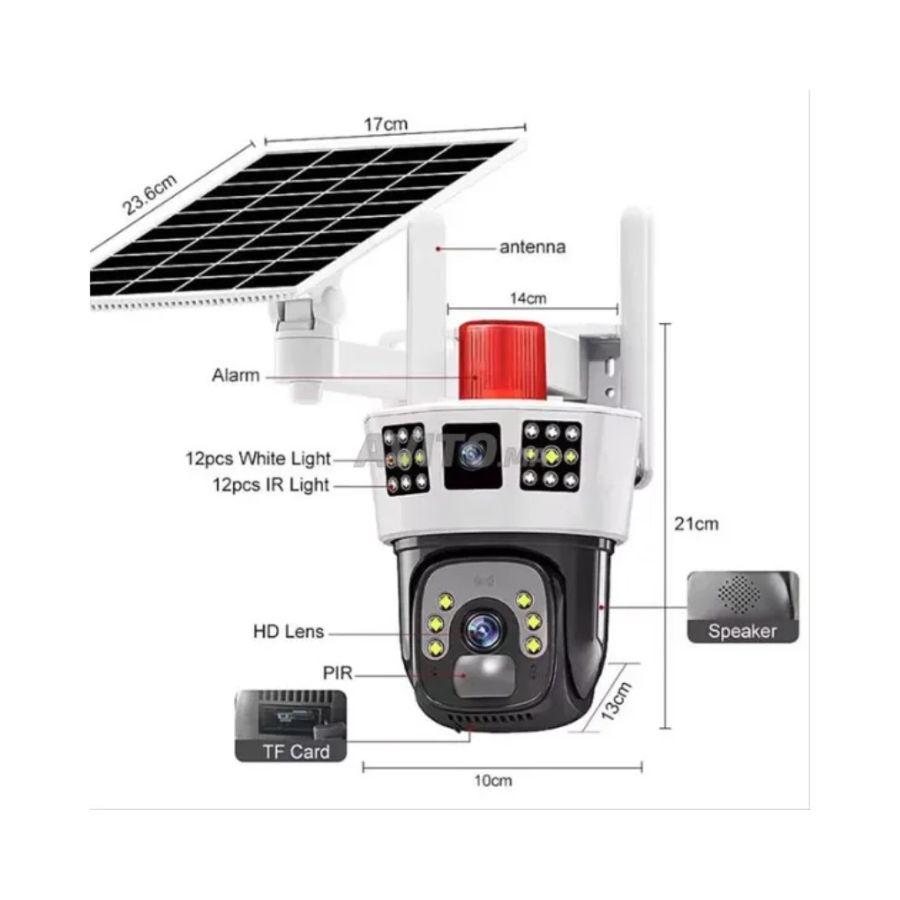 Caméra Solaire 4g Sans Fil 3 Lens 6k 12mp V380 Pro thumbnail 4