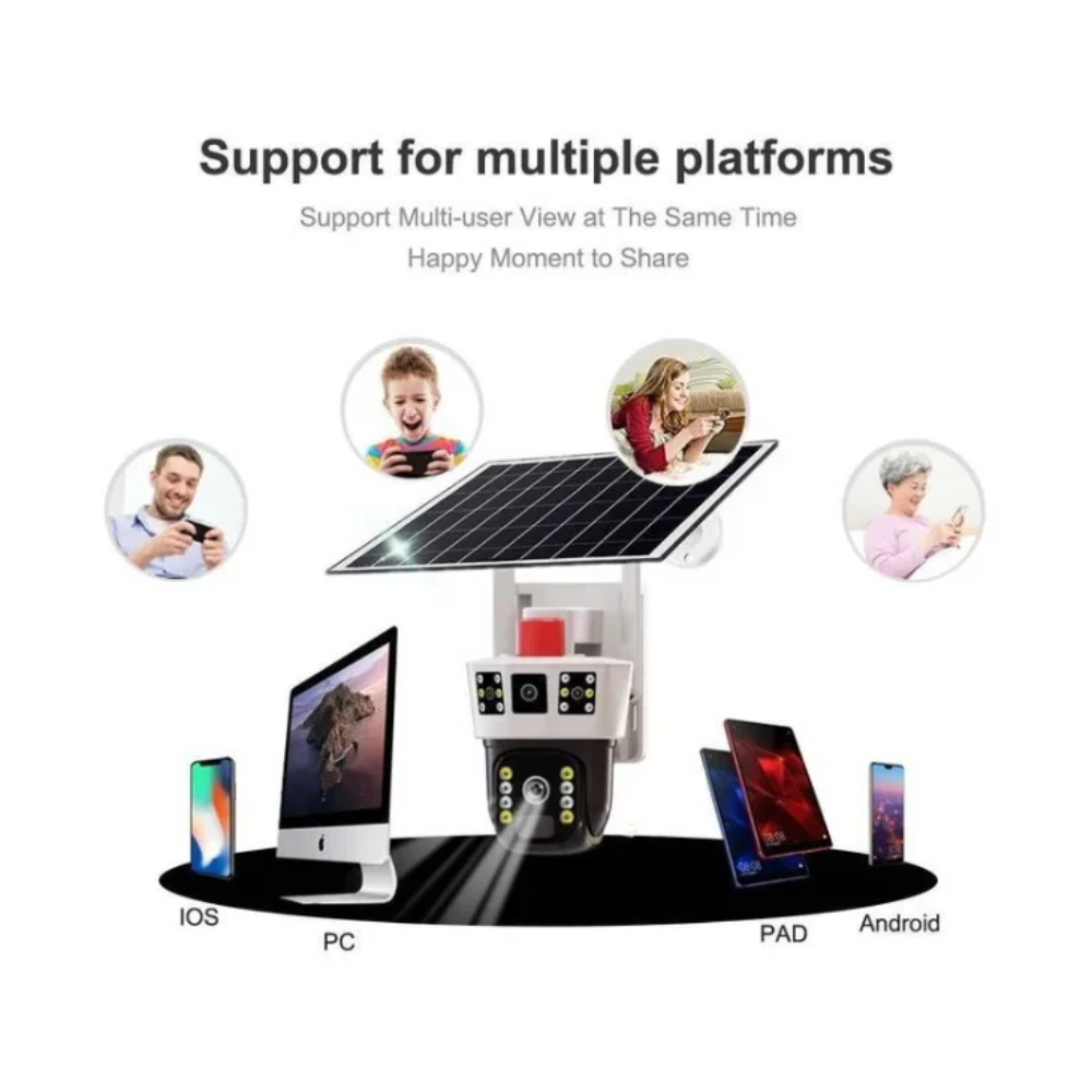 Caméra Solaire 4g Sans Fil 3 Lens 6k 12mp V380 Pro thumbnail 5
