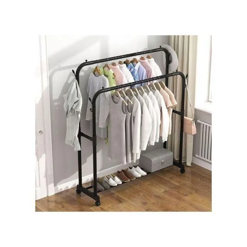 Portant À Vêtements – Support Autoportant Avec Tringle Portable, Séchage Et Organisation Idéale Pour Manteaux, Noir, Charge 35 Kg thumbnail 2