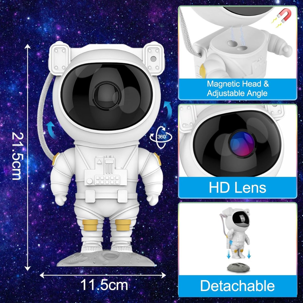 Astronaute Projecteur d'étoiles et nébuleuses blanc thumbnail 2