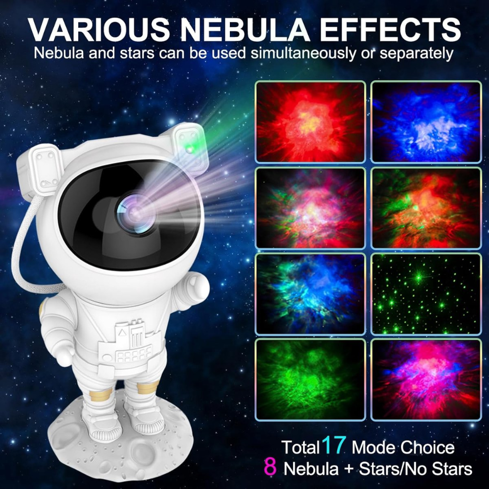 Astronaute Projecteur d'étoiles et nébuleuses blanc thumbnail 4