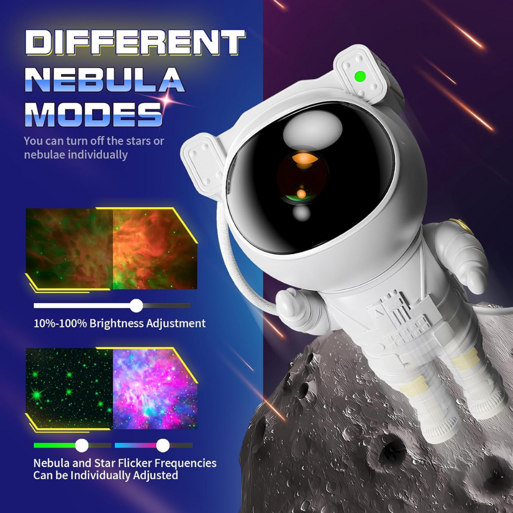 Astronaute Projecteur d'étoiles et nébuleuses blanc thumbnail 6