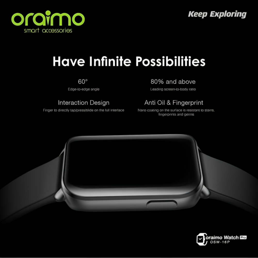 Oraimo Smart Watch Pro – Montre Connectée Bleu avec Écran IPS et Suivi Santé Avancé thumbnail 4