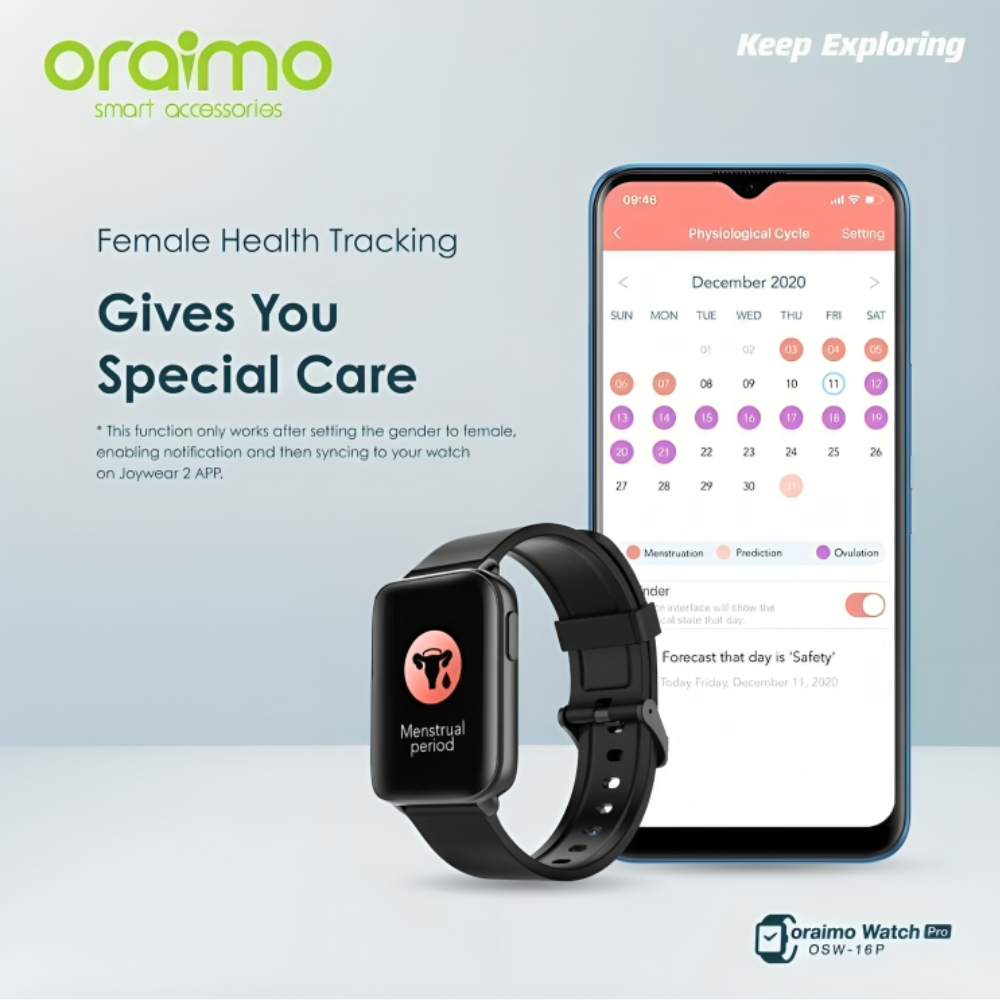 Oraimo Smart Watch Pro – Montre Connectée Bleu avec Écran IPS et Suivi Santé Avancé thumbnail 5