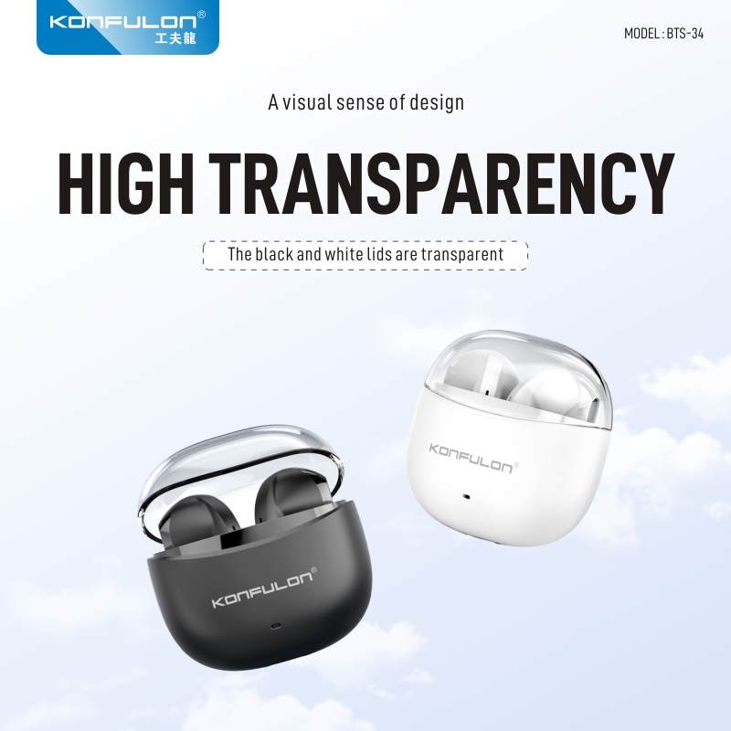 Ecouteur Sans Fil Original Noir / Konfulon Bts-34 thumbnail 2