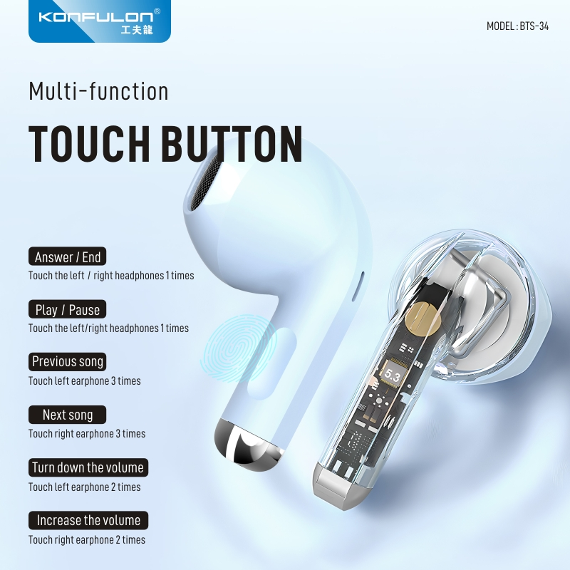 Ecouteur Sans Fil Original Noir / Konfulon Bts-34 thumbnail 4