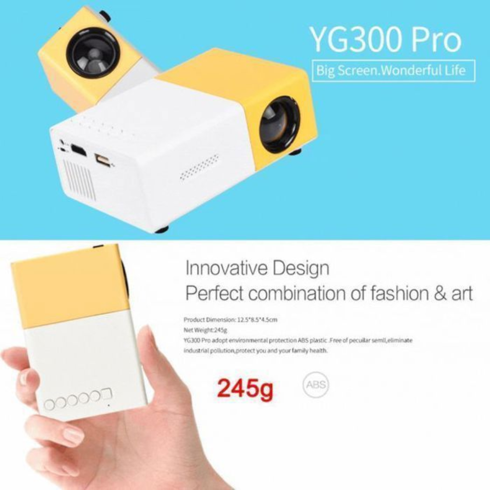 Projecteur Avec Télécommande, Supporte Les Interfaces Hdmi, Av, Sd, Usb - J