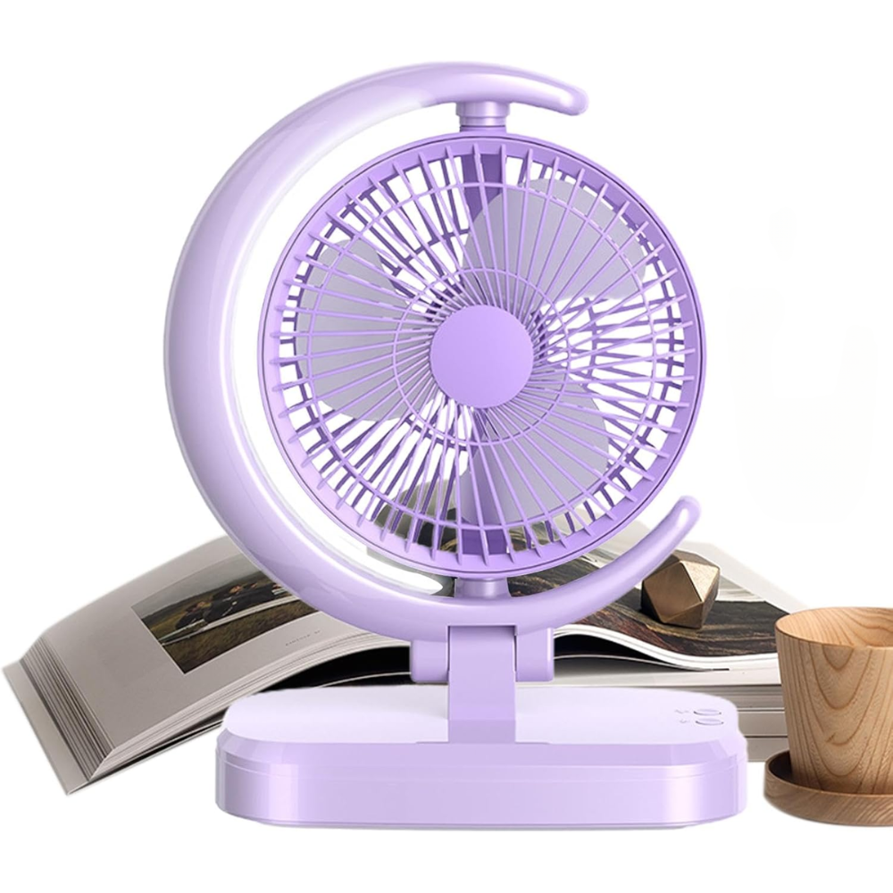 Mini Ventilateur De Table Ultra Silencieux Avec Éclairage D’ambiance