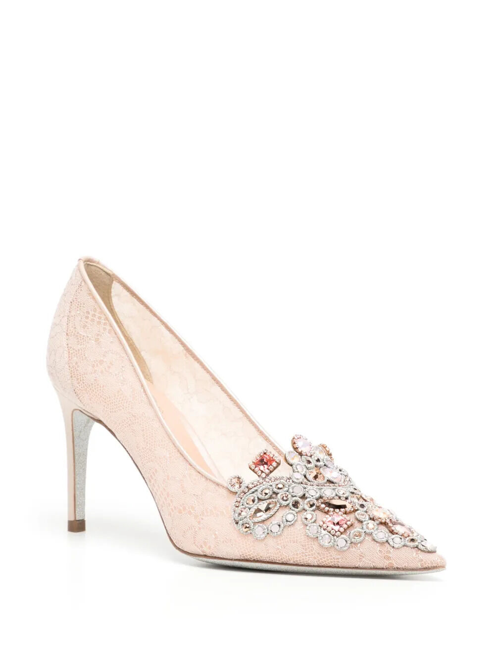 Escarpin à ornements en cristal 80 mm