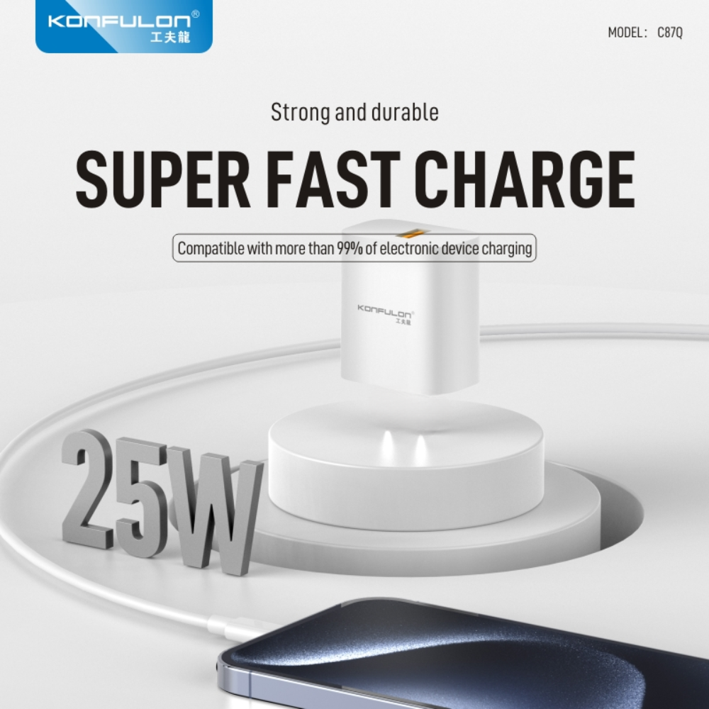 Chargeur Rapide  25W– C87Q avec Câble TYPE -C thumbnail 4