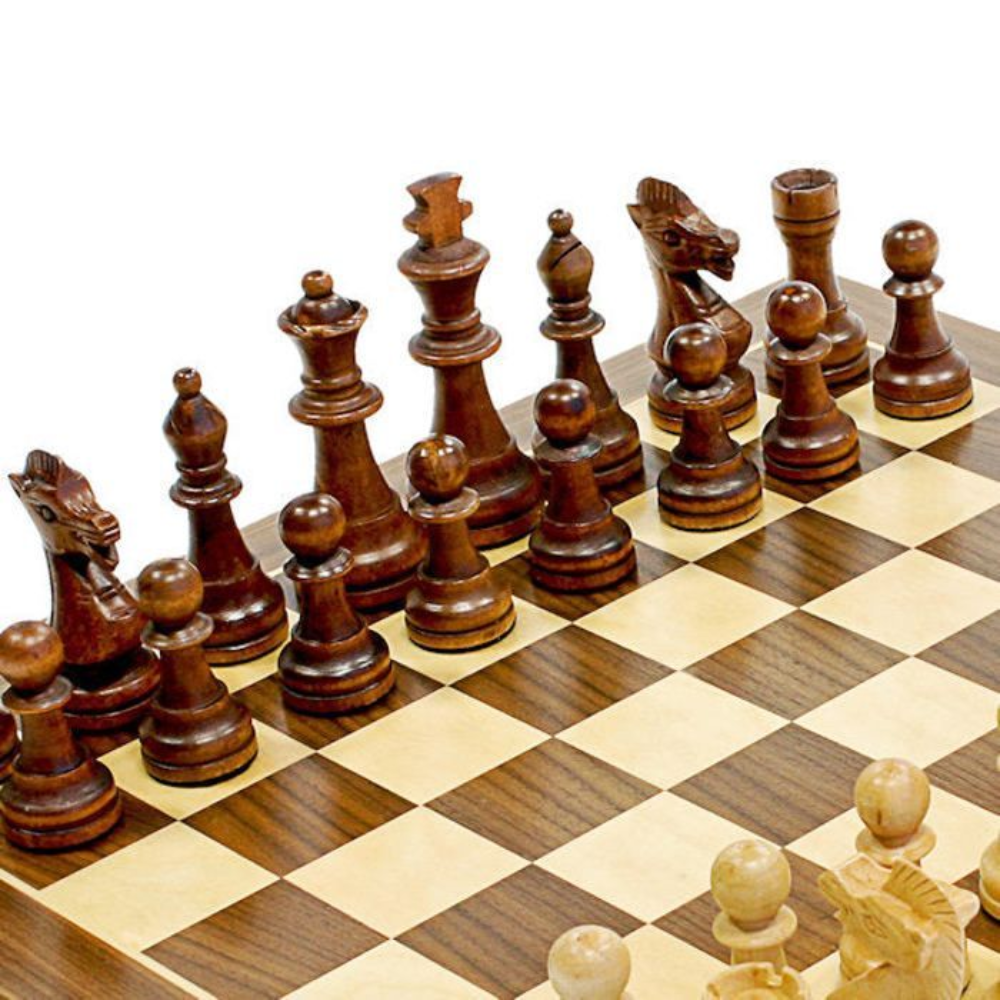 Jeu D'échecs En Bois Staunton Grand Taille - Couleur Aléatoire + Jeu De Carte Uno Gratuit thumbnail 2