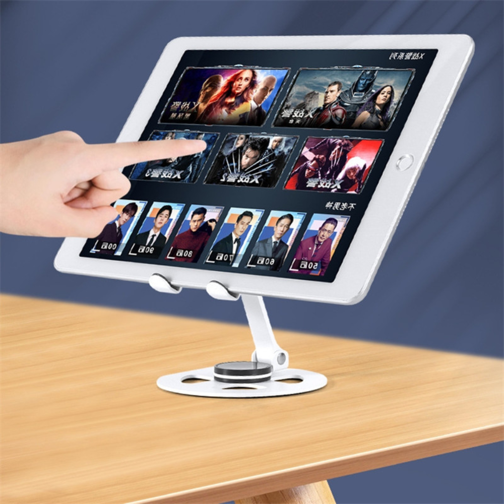 Support mobile metal pliable 360 degres base stable - couleure aleatoire thumbnail 2