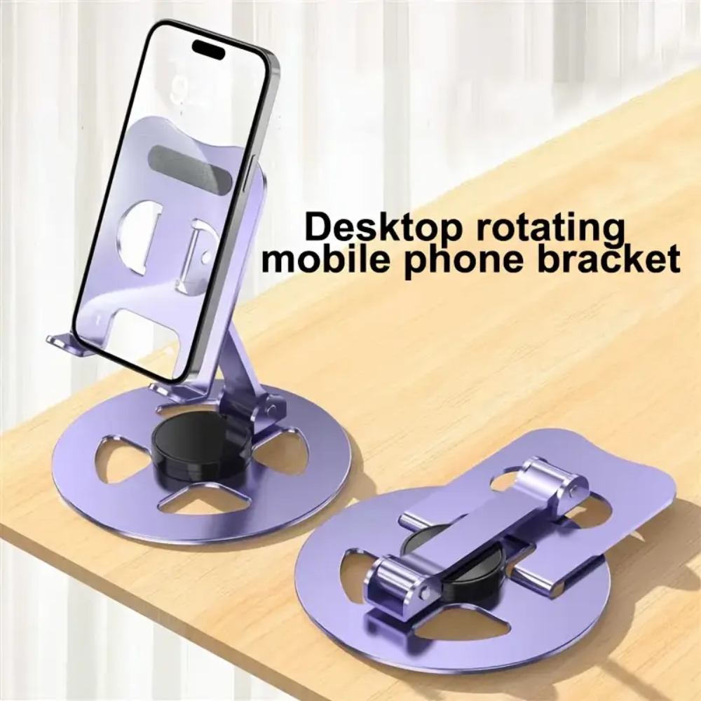 Support mobile metal pliable 360 degres base stable - couleure aleatoire