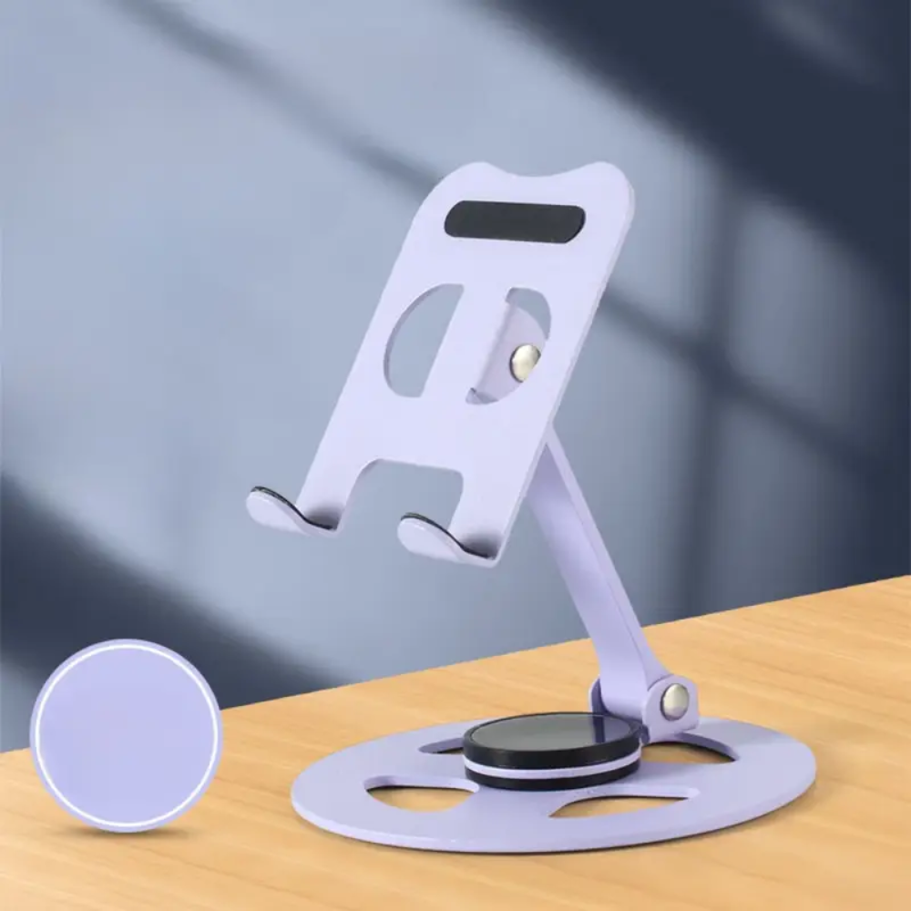 Support mobile metal pliable 360 degres base stable - couleure aleatoire thumbnail 3