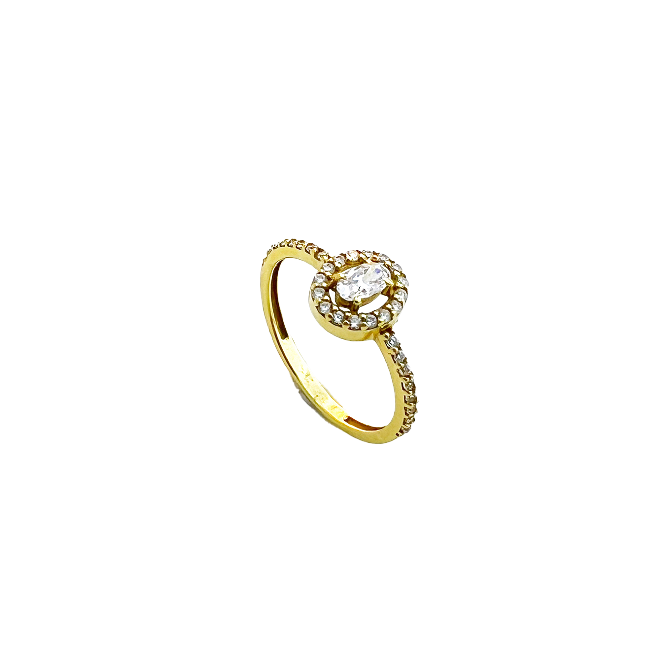 Bague de Mariage en Or Jaune 18K – Diamant Taille Ovale et Brillance pour L'éternité