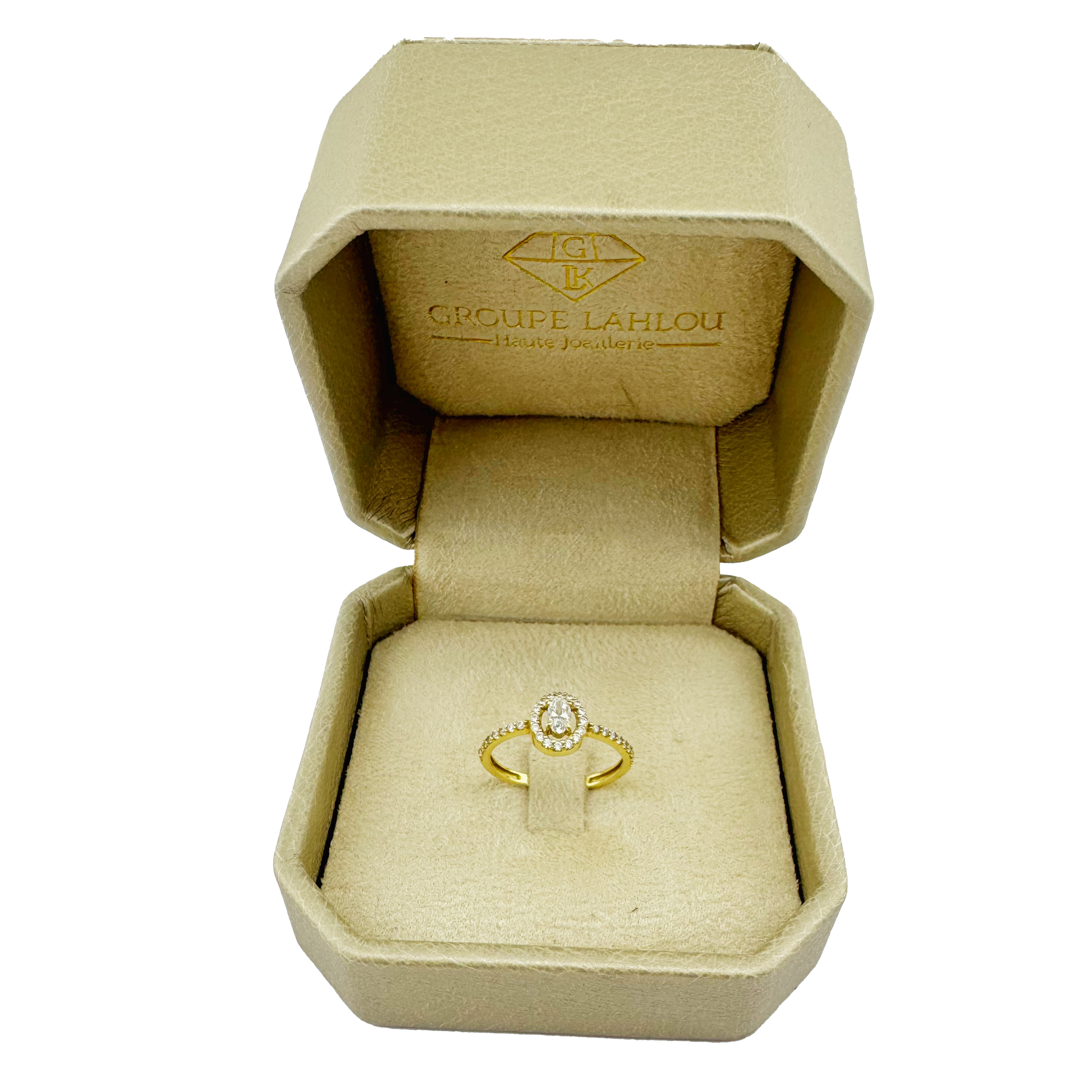 Bague de Mariage en Or Jaune 18K – Diamant Taille Ovale et Brillance pour L'éternité