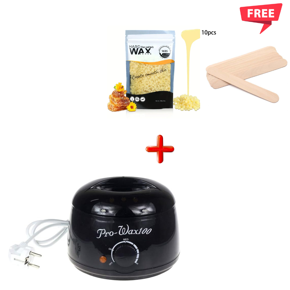 Chauffe-cire Chaude Pro Wax 100 + Cire Depilatoire 100g Et X10 Spatules Pour Cire Gratuit Noir thumbnail 1