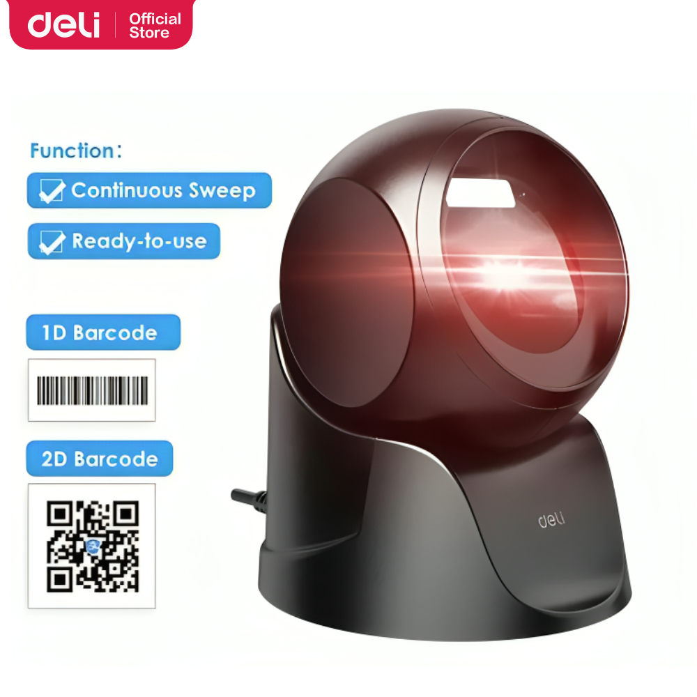 Scanner Deli S231 – Lecteur de Codes-Barres 1D & 2D Rapide et Omnidirectionnel thumbnail 3