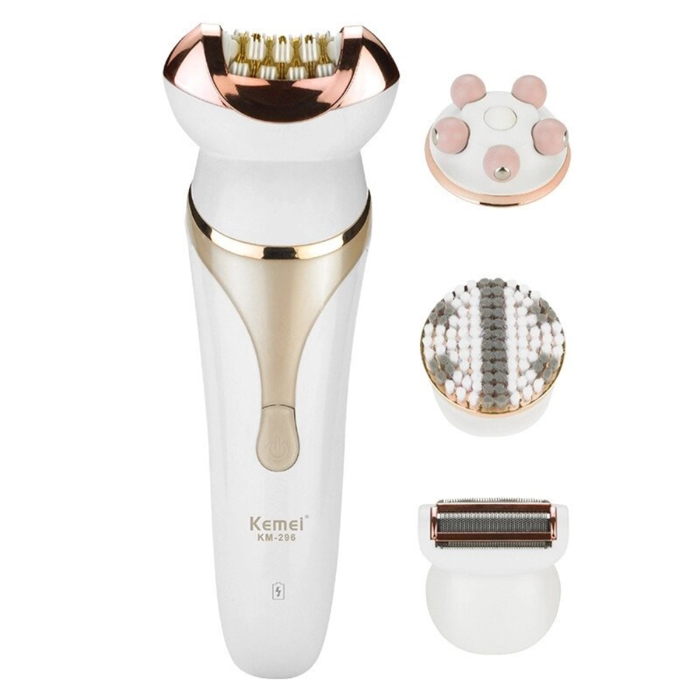 Epilateur Multifonction Kemei Km-296 4in1 - Rasoir, Brosse Nettoyante, Tete Massage