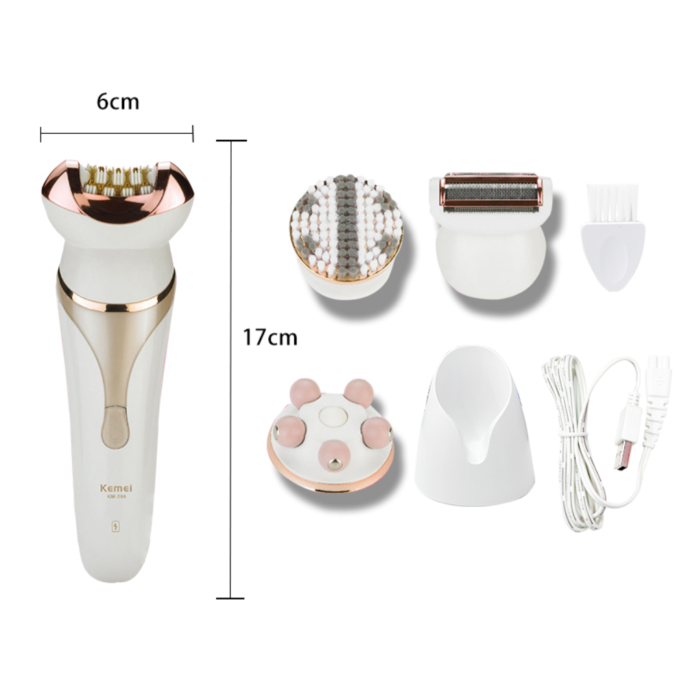 Epilateur multifonction KM-296 4 en 1 - rasoir, brosse nettoyante, tète massage thumbnail 3