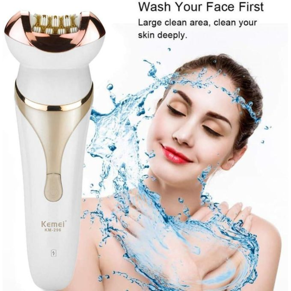 Epilateur multifonction KM-296 4 en 1 - rasoir, brosse nettoyante, tète massage thumbnail 5